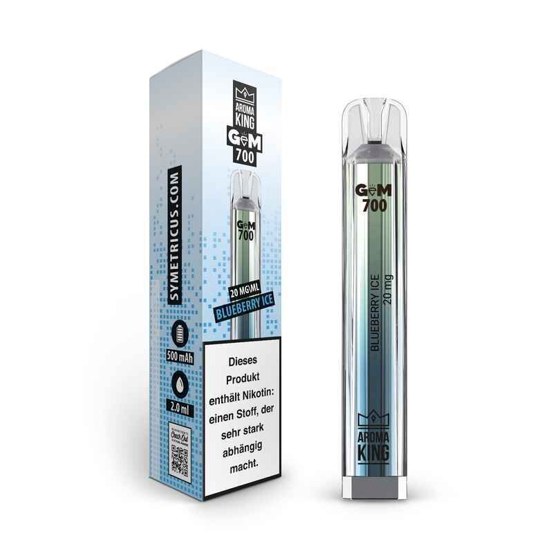 Blueberry Ice 20mg - Aroma King Gem 700 E-Shisha