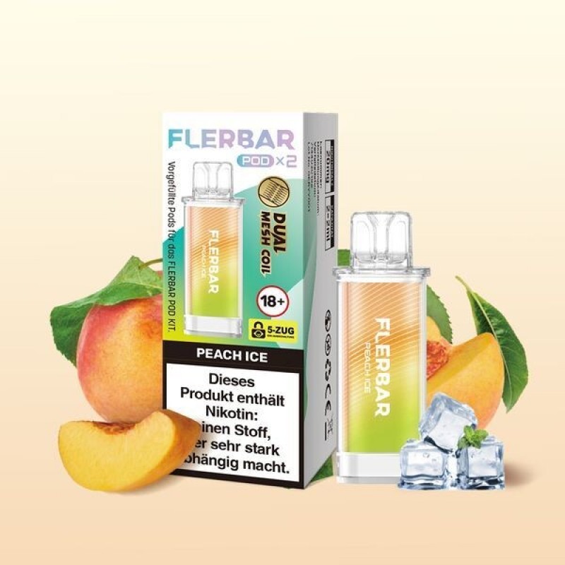 Peach lce 20mg - Flerbar Pods