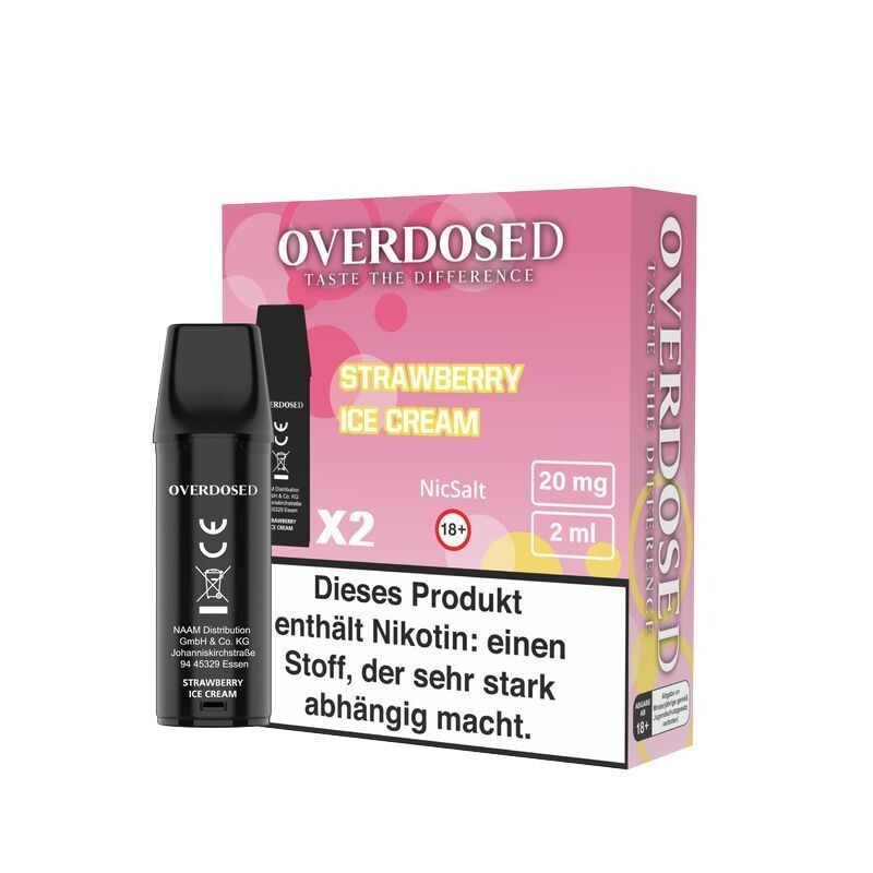 Strawberry Ice Cream 20mg - Overdosed Pods