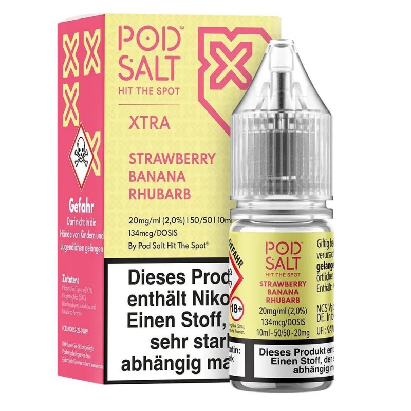 Liquid Strawberry Banana Rhubarb - Pod Salt Xtra