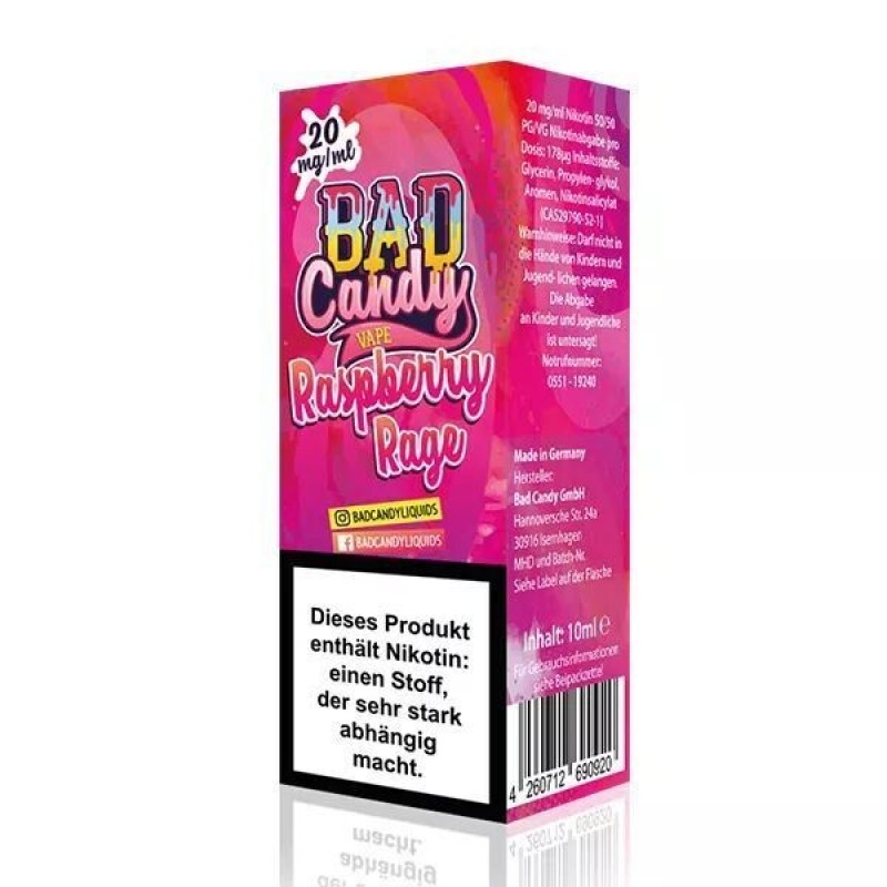 Liquid Raspberry Rage 10mg - Bad Candy